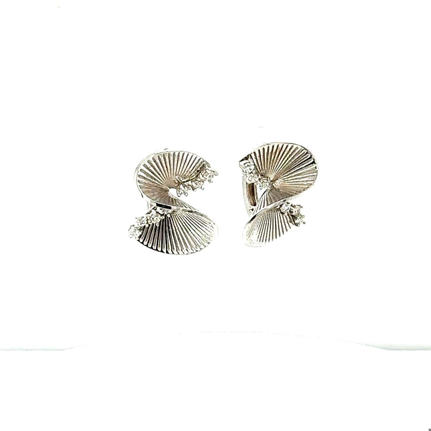 0.28 Carat Diamond White Gold Art Deco Inspired Earrings