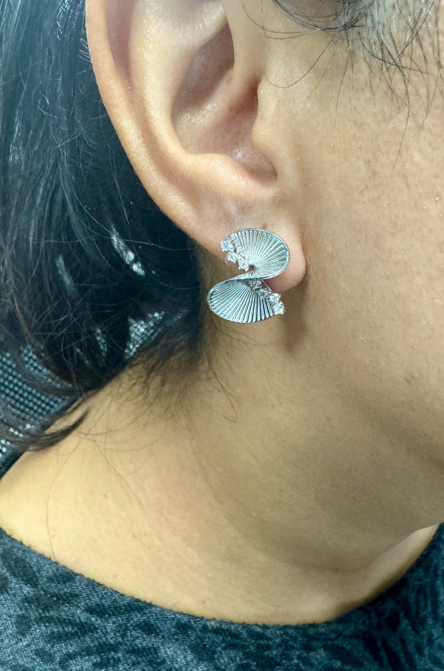 0.28 Carat Diamond White Gold Art Deco Inspired Earrings
