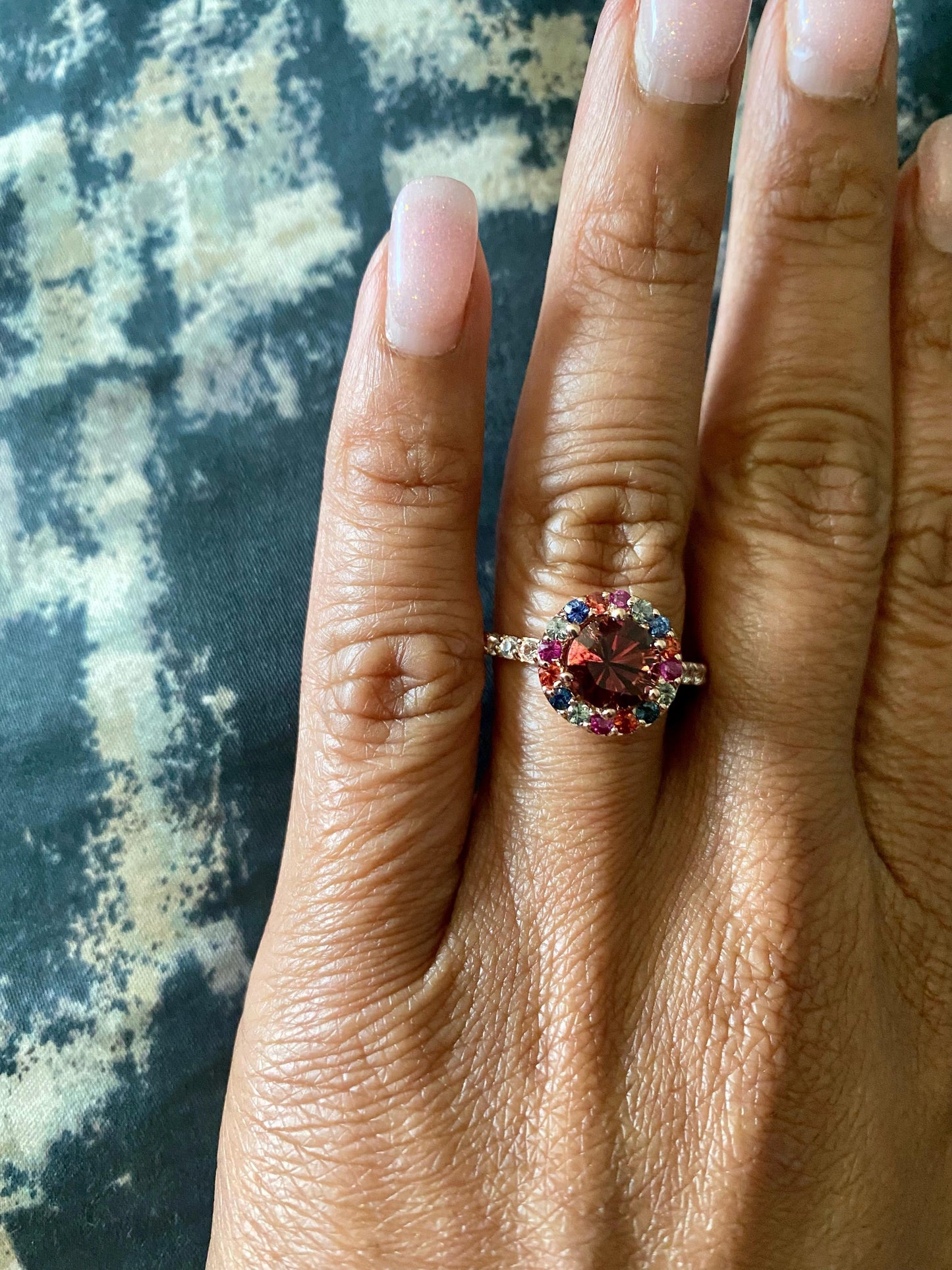 2.33 Carat Tourmaline Sapphire Rose Gold Cocktail Ring