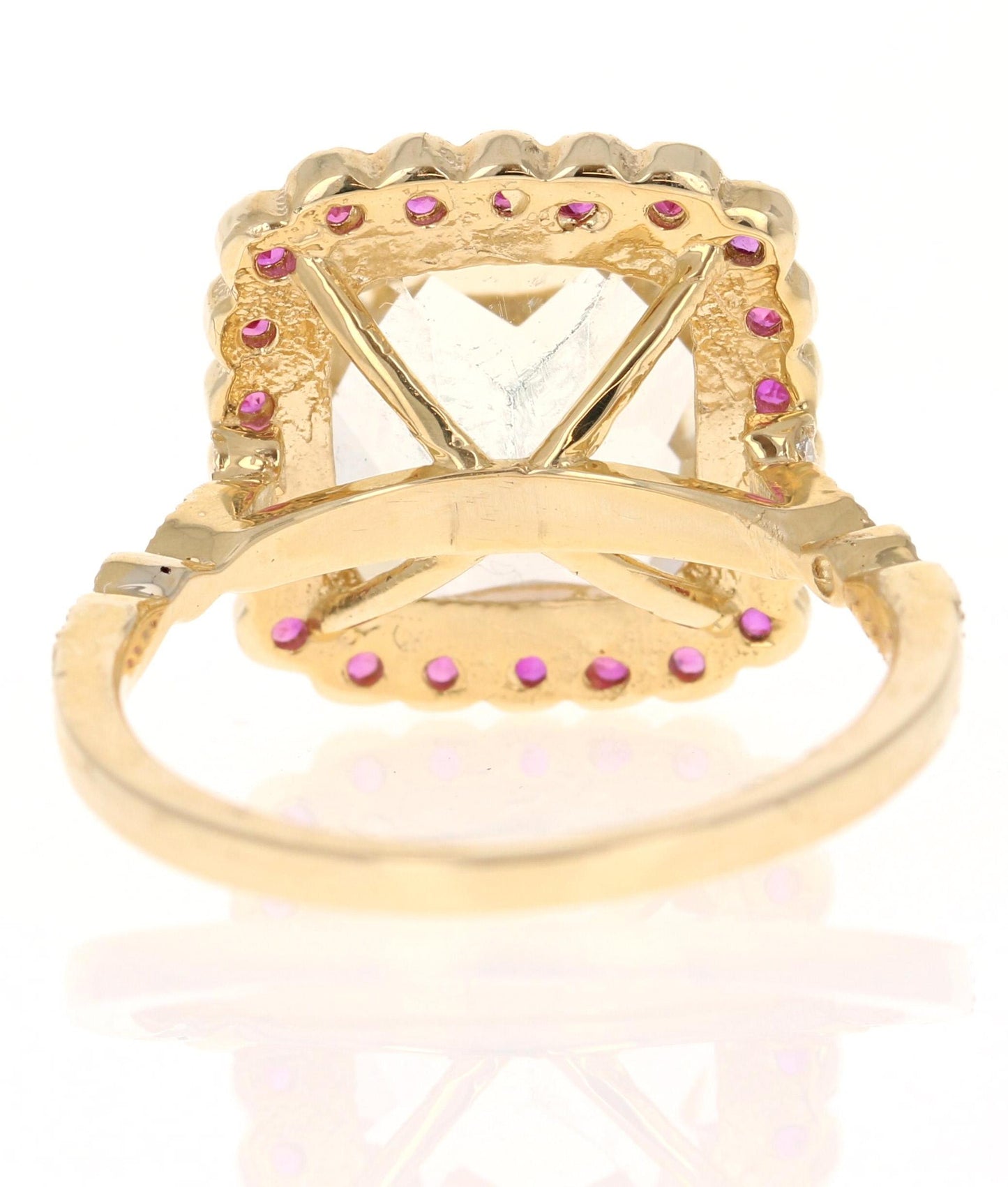 5.35 Carat Citrine Sapphire Diamond Yellow Gold Engagement Ring