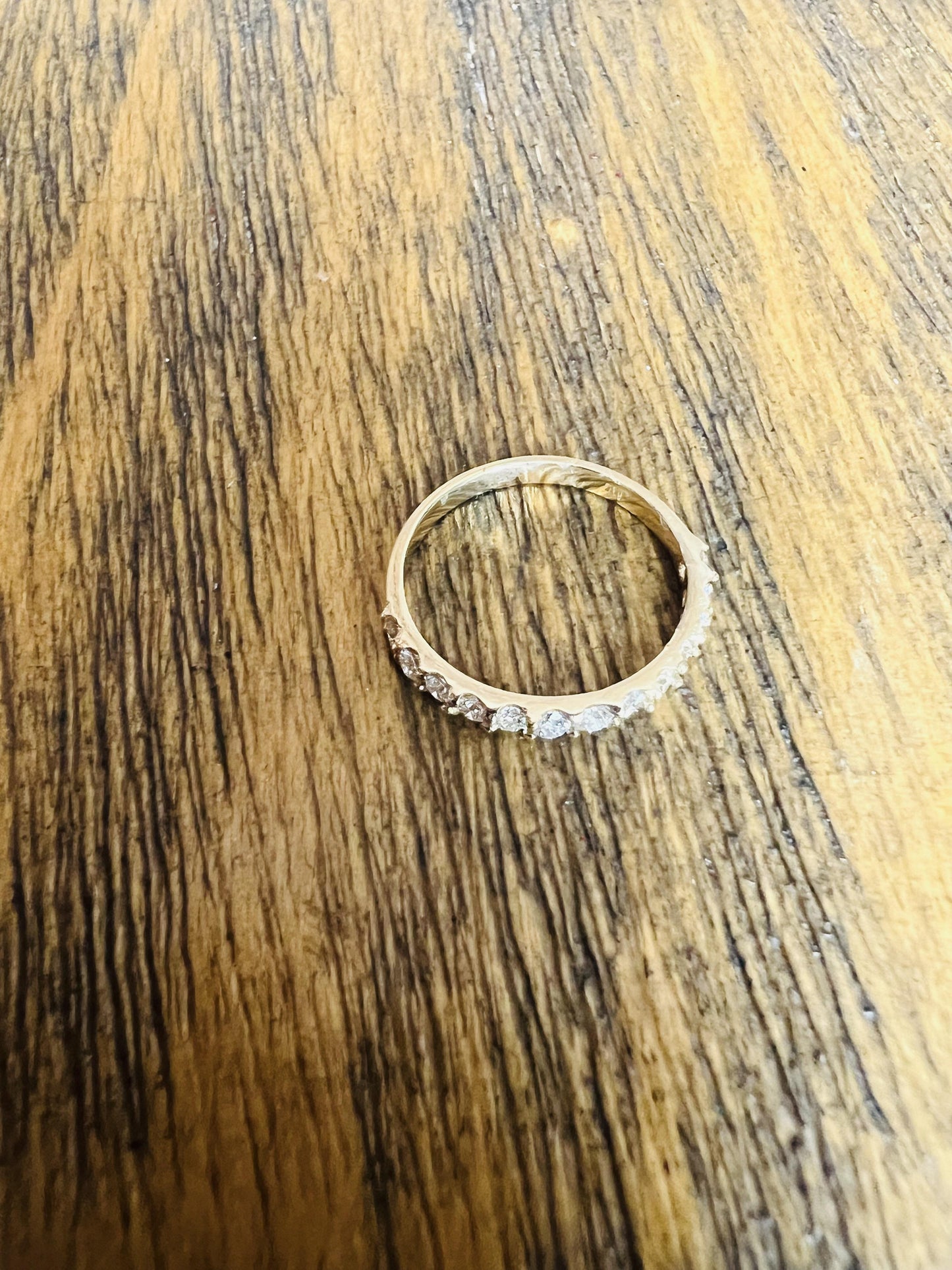 0.50 Carat Natural Round Cut Diamond 14 Karat Yellow Gold Band