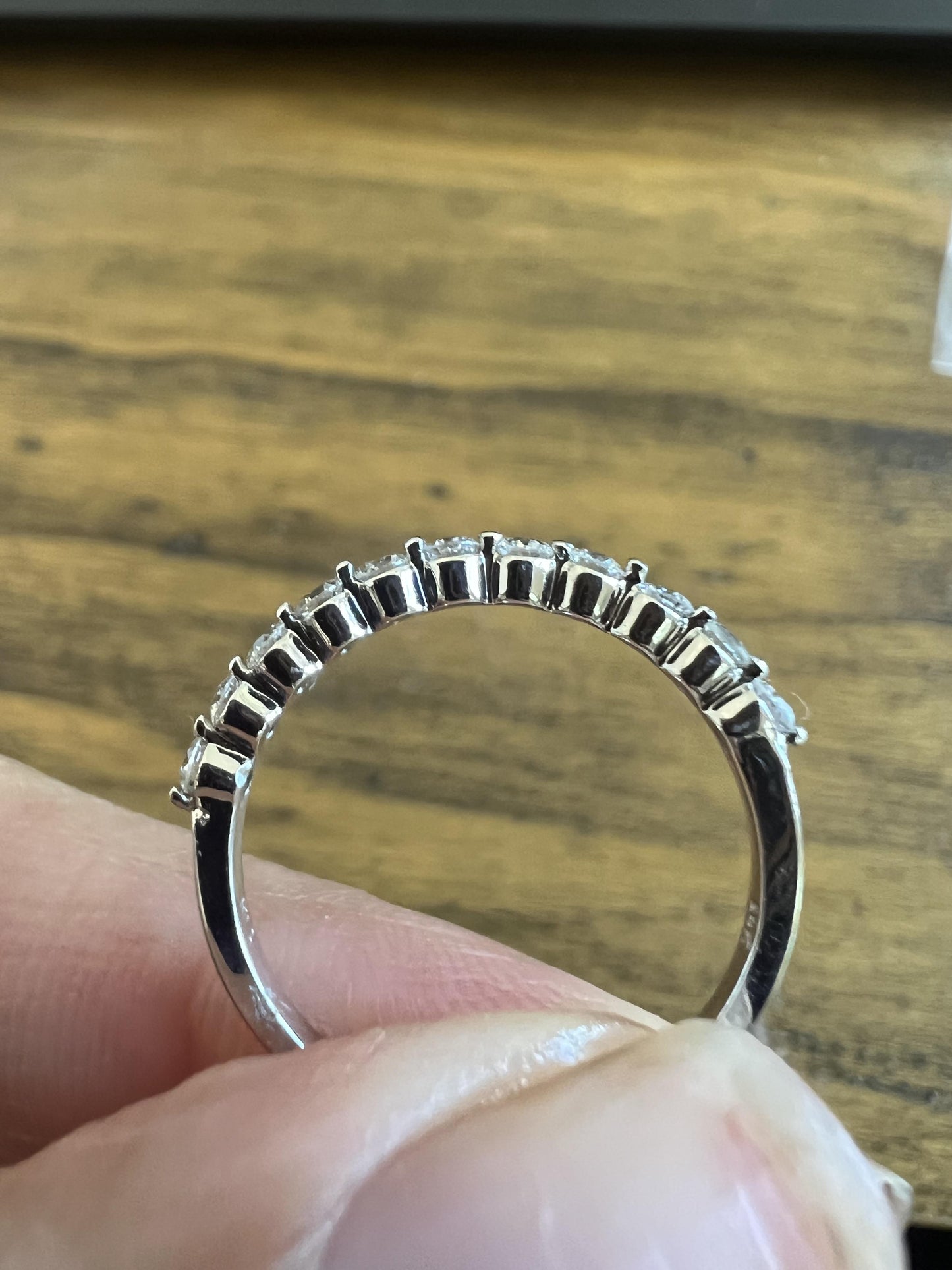 0.38 Carat Natural Diamond 14 Karat White Gold Stackable Band