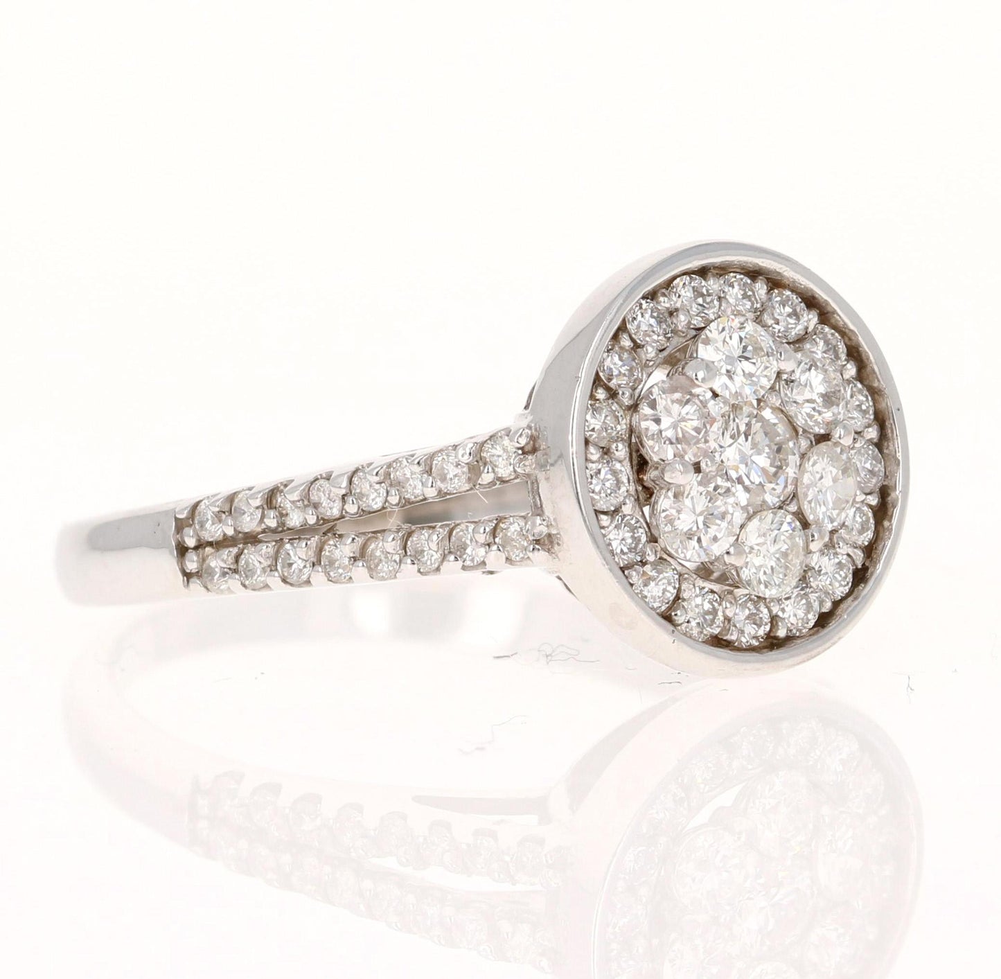Modern Contemporary Natural Diamond 0.60 Carat White Gold Engagement Ring