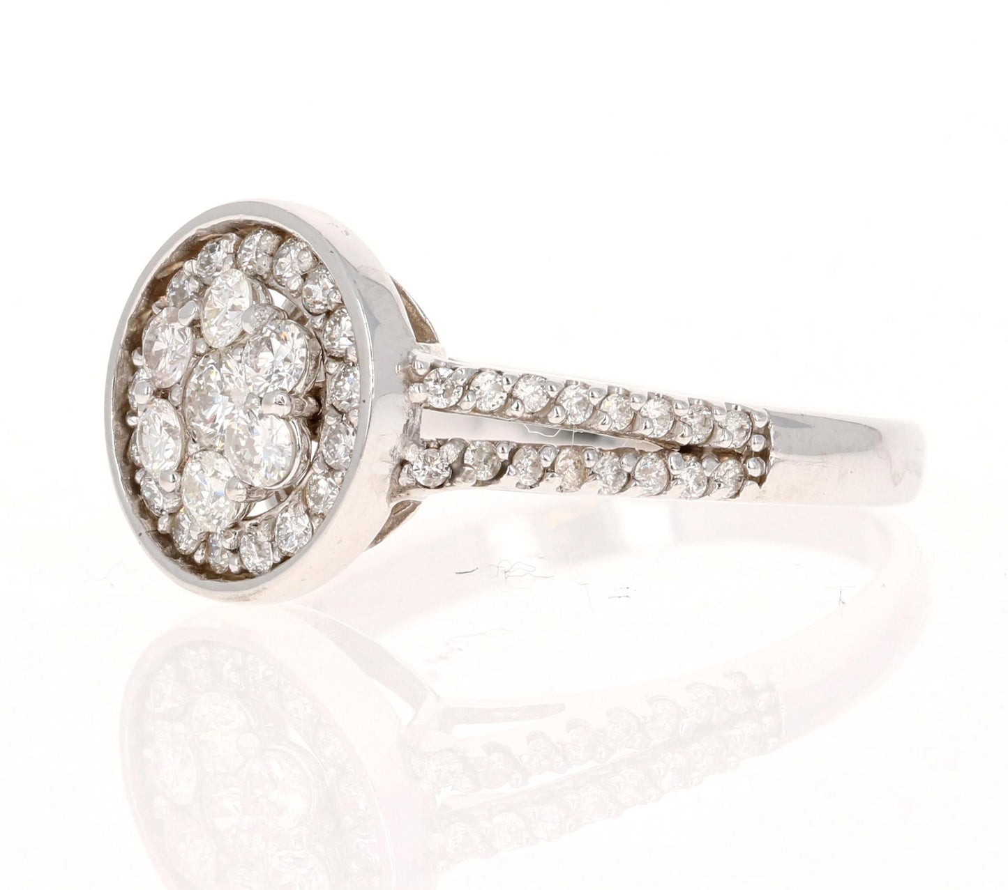 Modern Contemporary Natural Diamond 0.60 Carat White Gold Engagement Ring