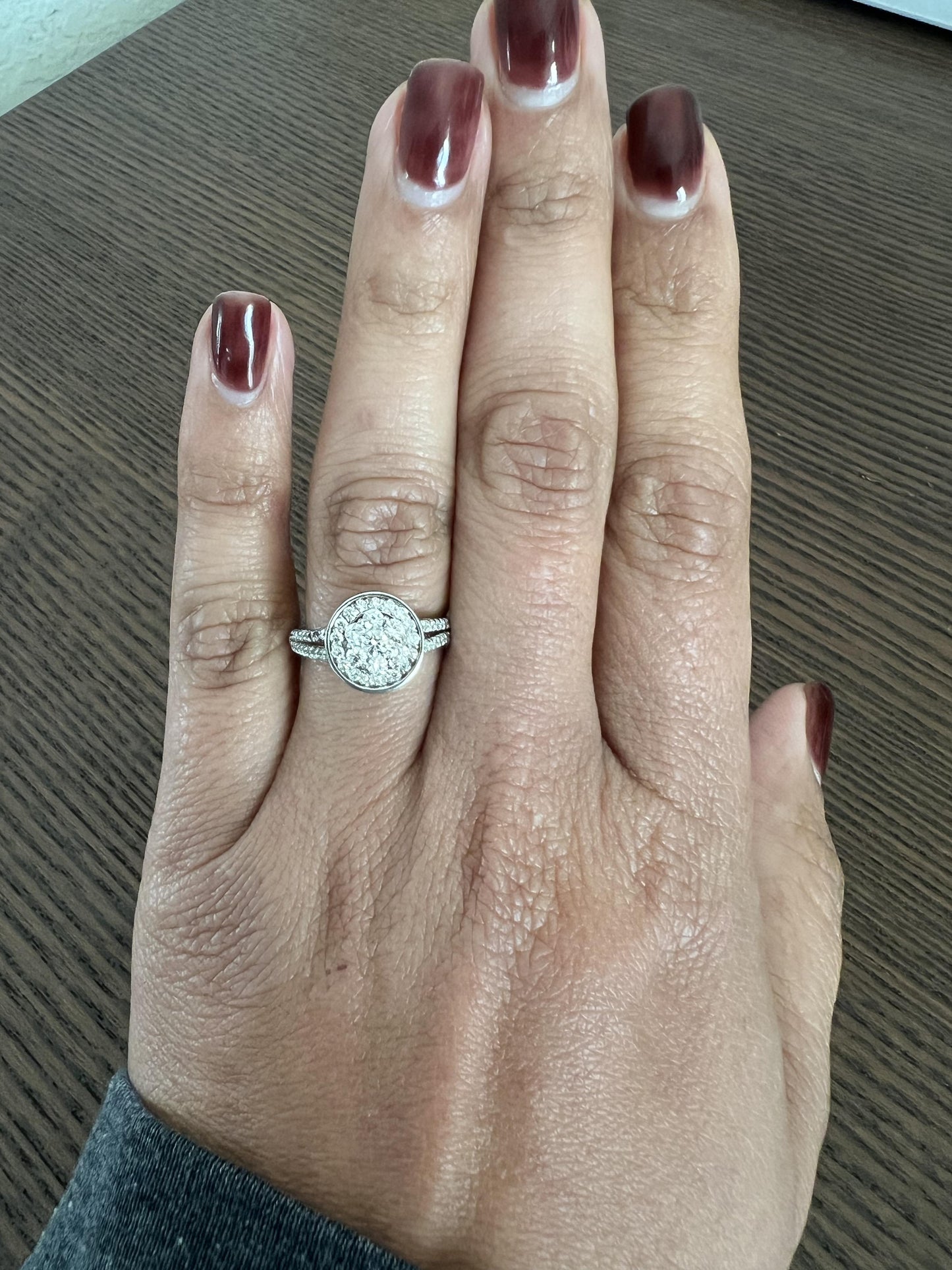 Modern Contemporary Natural Diamond 0.60 Carat White Gold Engagement Ring