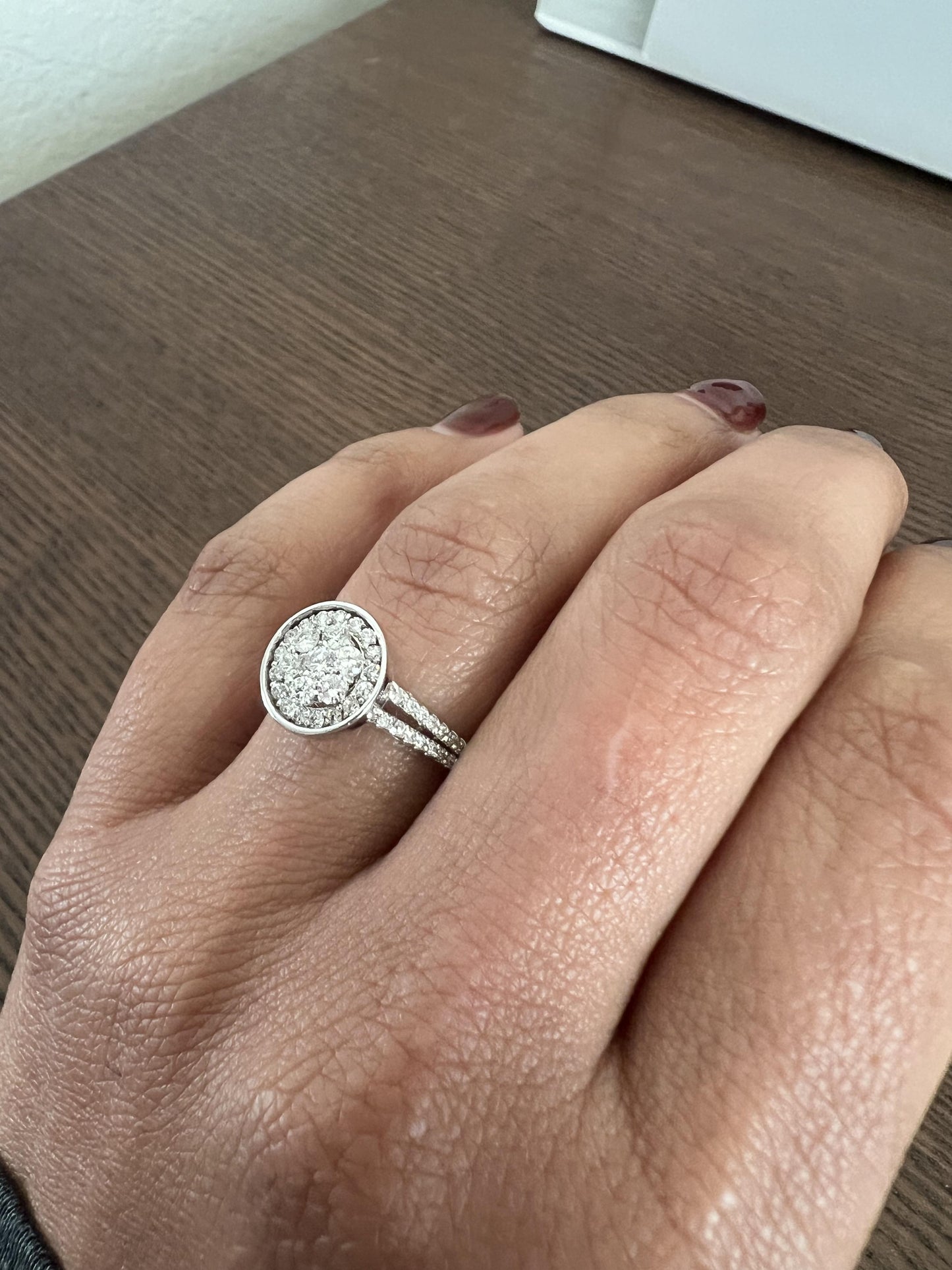 Modern Contemporary Natural Diamond 0.60 Carat White Gold Engagement Ring