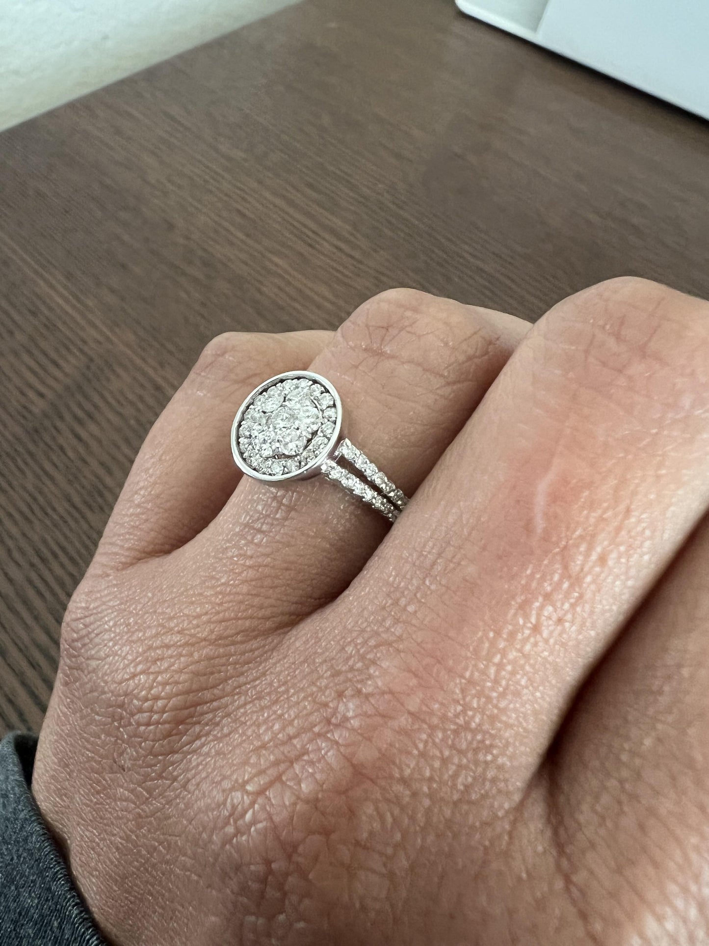 Modern Contemporary Natural Diamond 0.60 Carat White Gold Engagement Ring