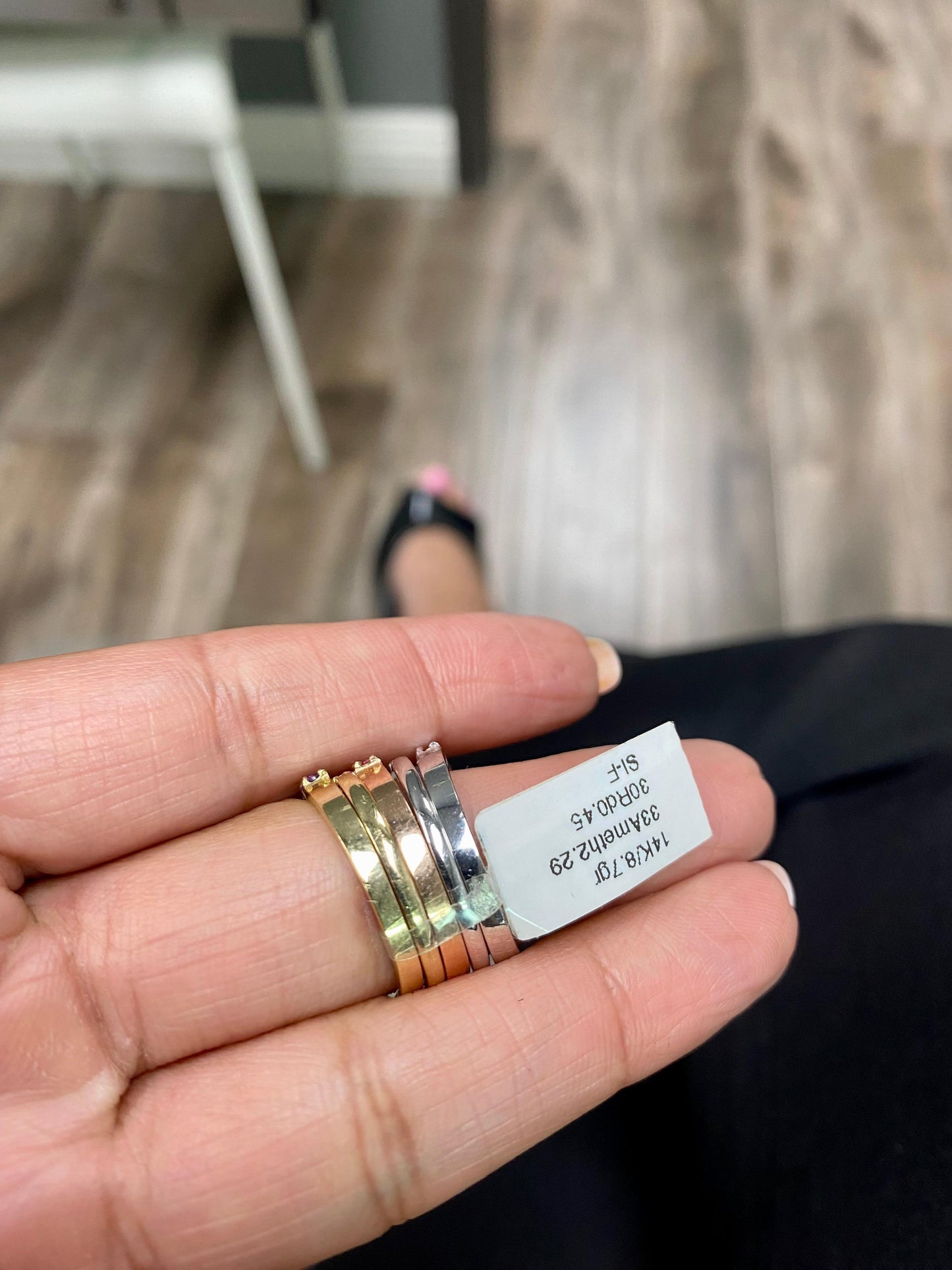 2.74 Carat Gemstone and Diamond Gold Stackable Bands