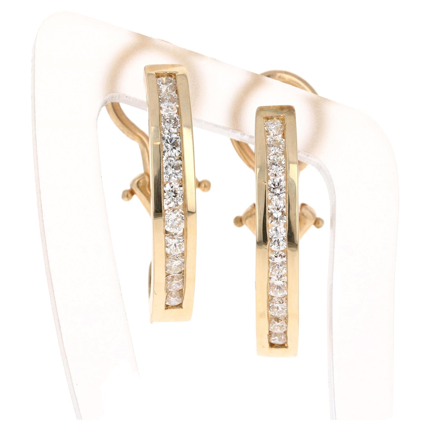 Roshe Jewels Hoop Earrings with Natural Diamonds, 0.75 Carats 14K Yellow Gold