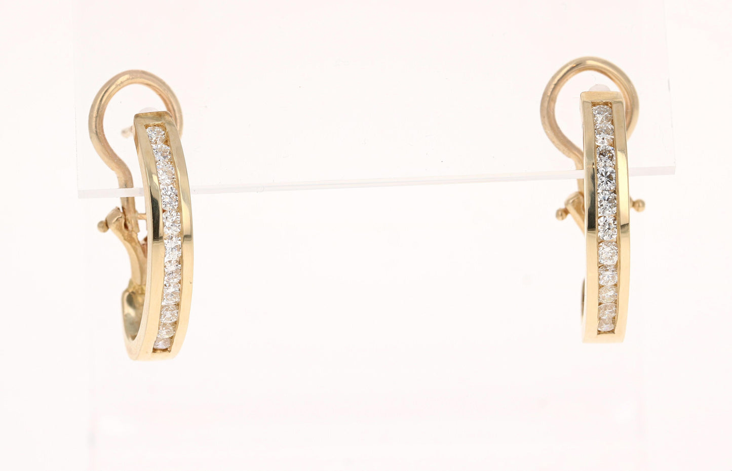 Roshe Jewels Hoop Earrings with Natural Diamonds, 0.75 Carats 14K Yellow Gold