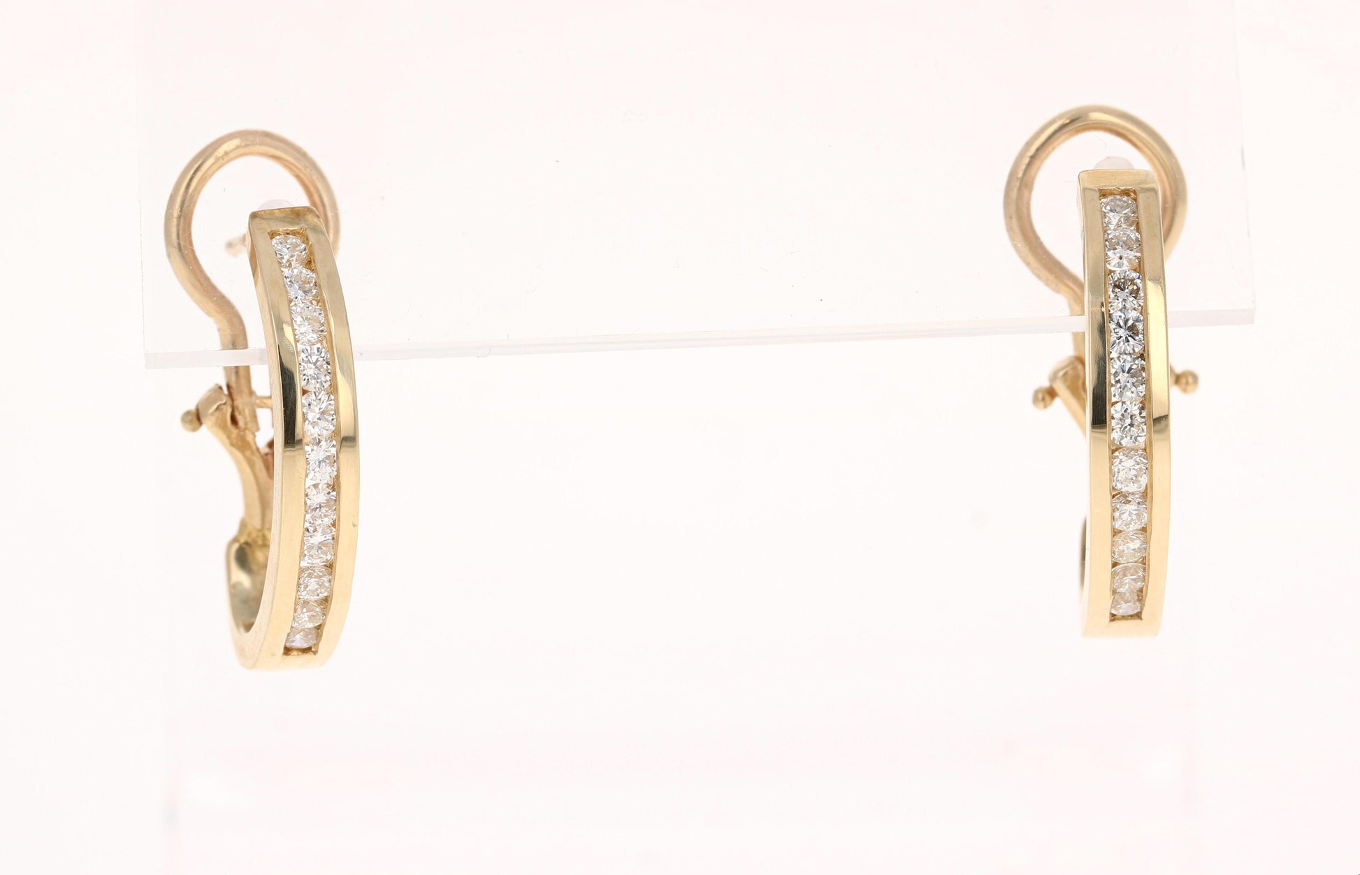 Roshe Jewels Hoop Earrings with Natural Diamonds, 0.75 Carats 14K Yellow Gold