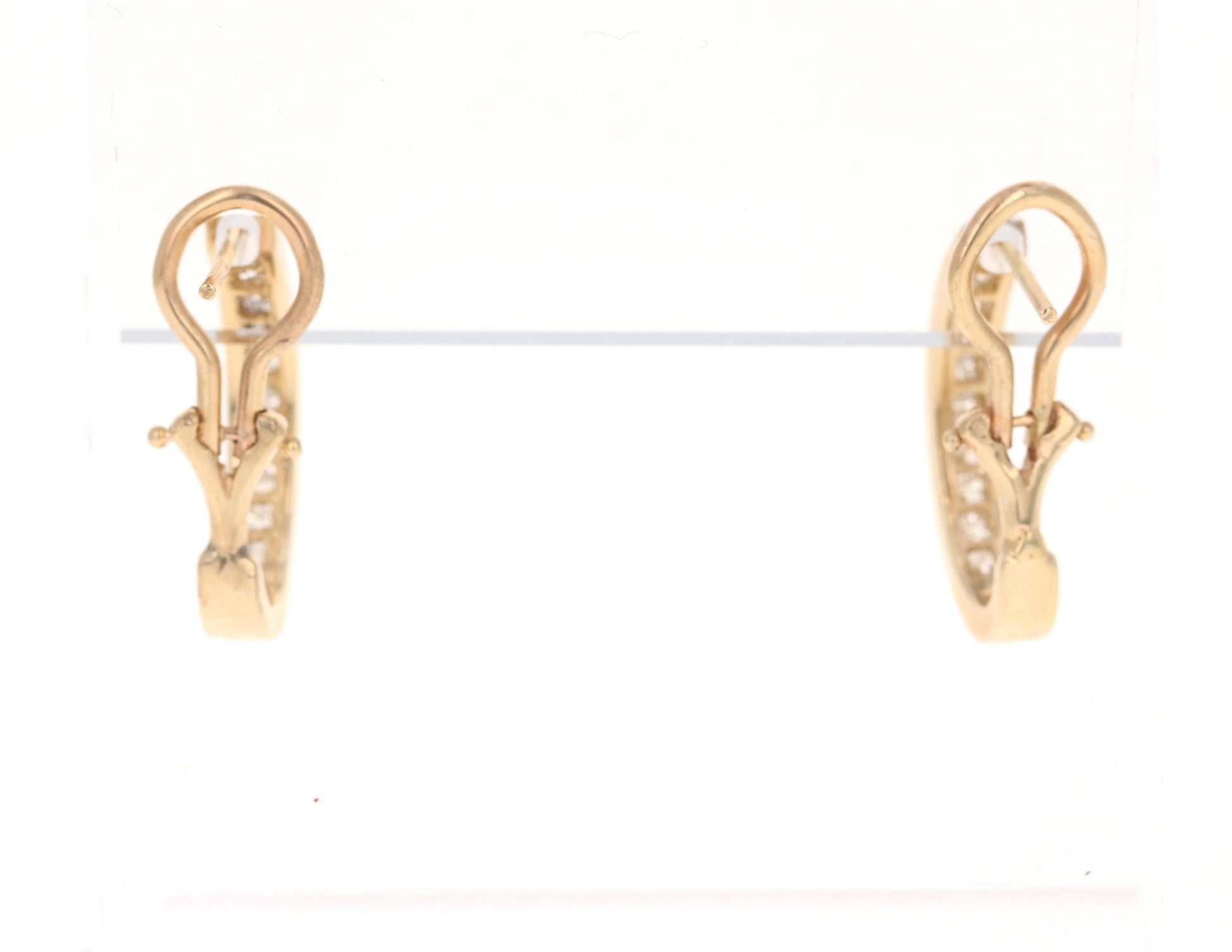 Roshe Jewels Hoop Earrings with Natural Diamonds, 0.75 Carats 14K Yellow Gold