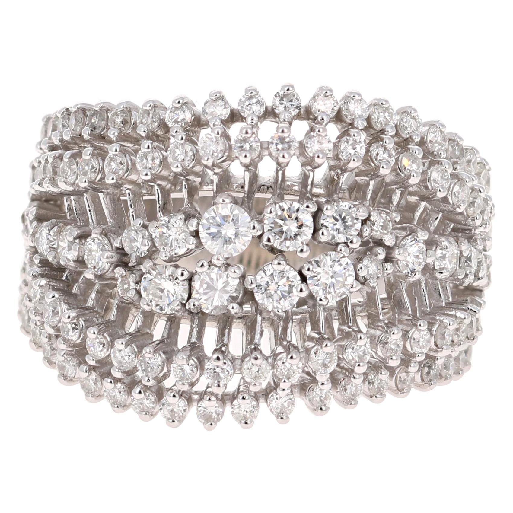 Roshe Jewels Diamond Ring 1.49 Carat Natural Diamonds 14KW Gold