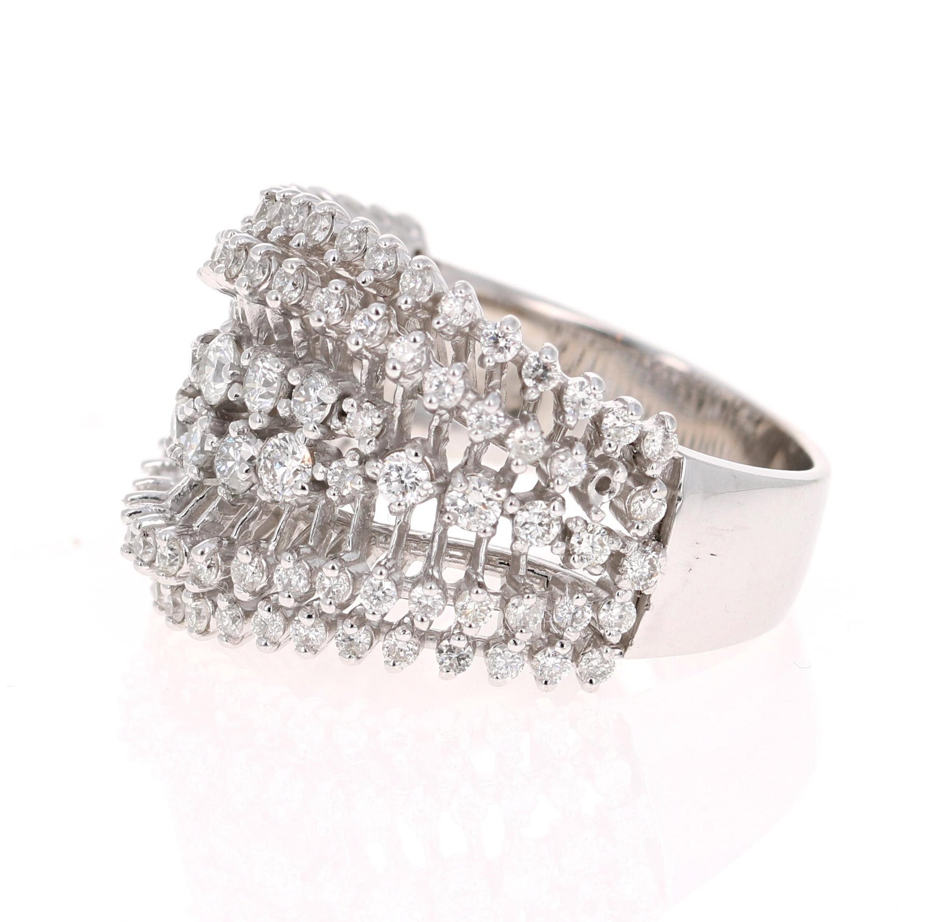 Roshe Jewels Diamond Ring 1.49 Carat Natural Diamonds 14KW Gold