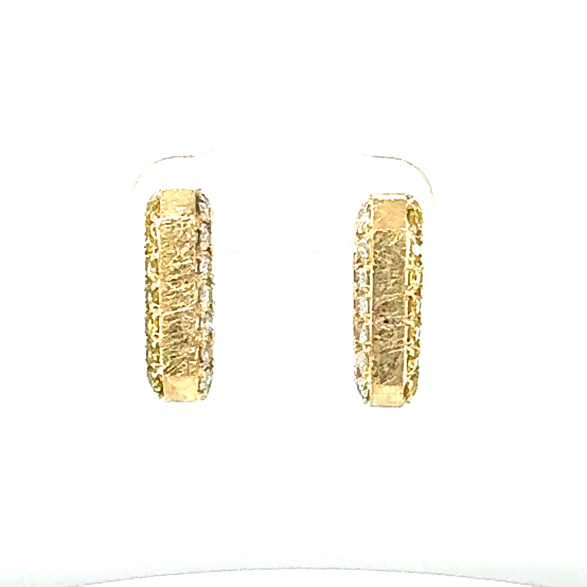 1.16 Carat Diamond Yellow Sapphire Gold Hoop Earrings