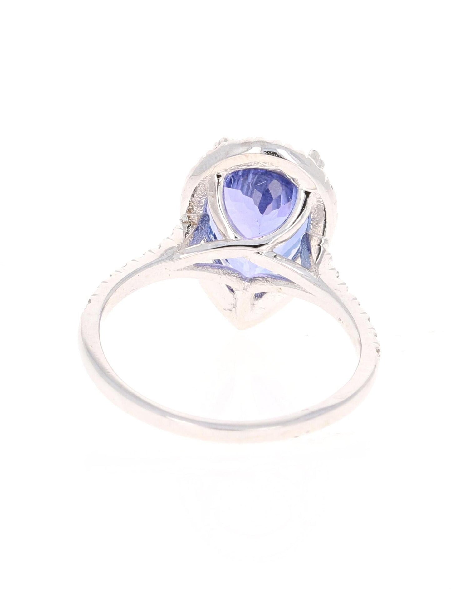 4.36 Carat Tanzanite Diamond 18 Karat White Gold Cocktail Ring