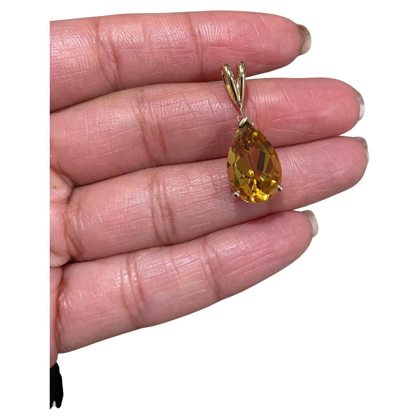 4.78 Carat Citrine Yellow Gold Pendant