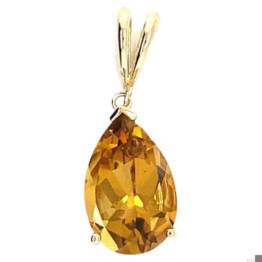 4.78 Carat Citrine Yellow Gold Pendant