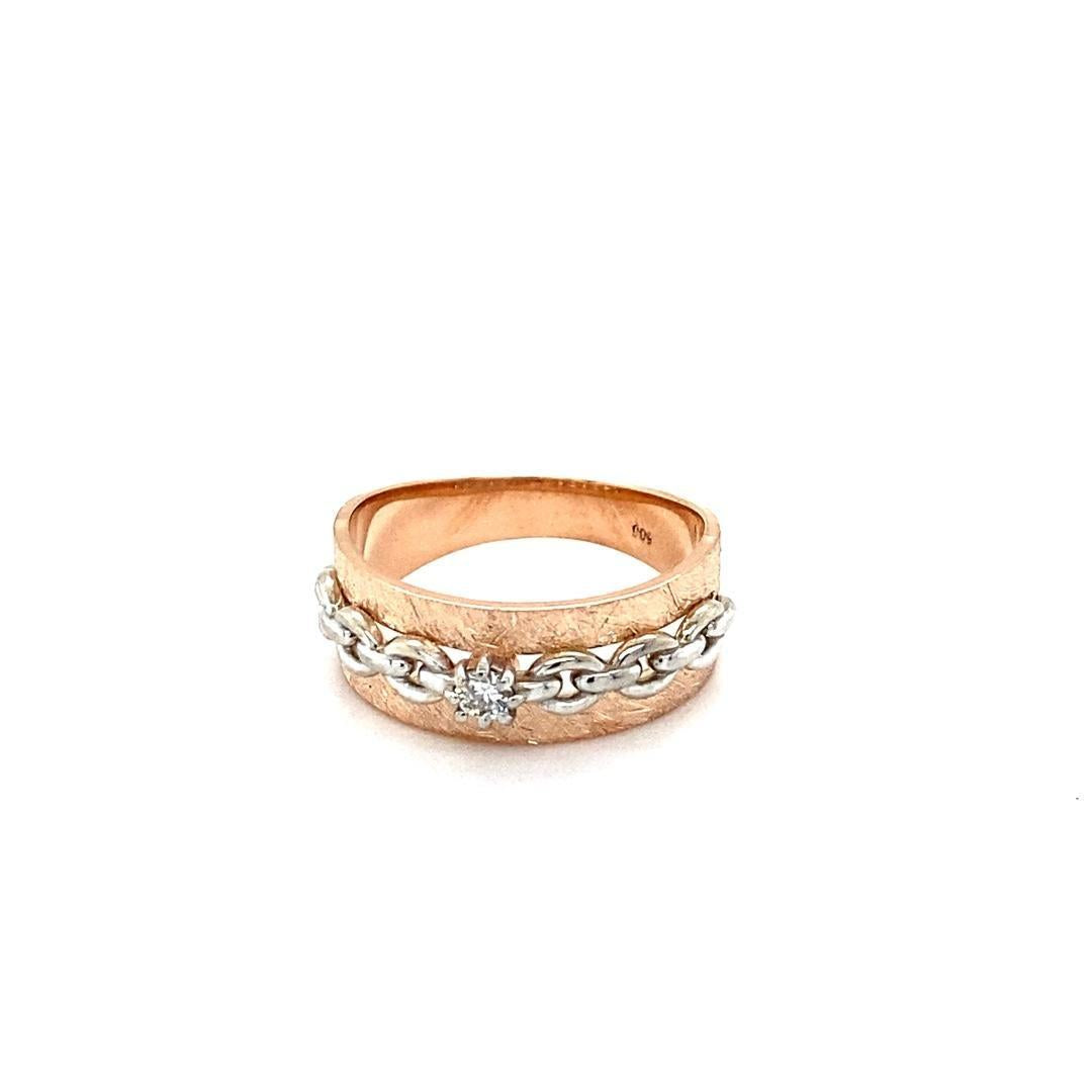 Diamond Round Cut Rose Gold Band