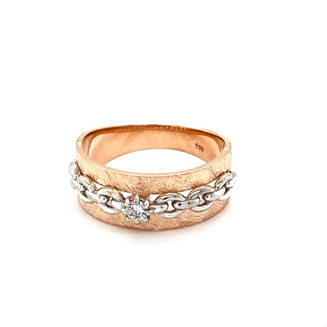 Diamond Round Cut Rose Gold Band