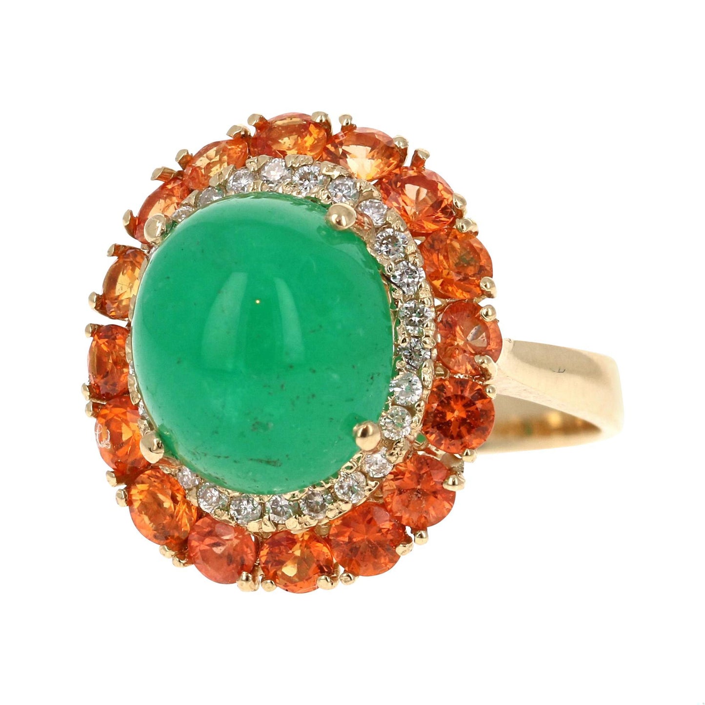 Emerald Sapphire Diamond Yellow Gold Cocktail Ring