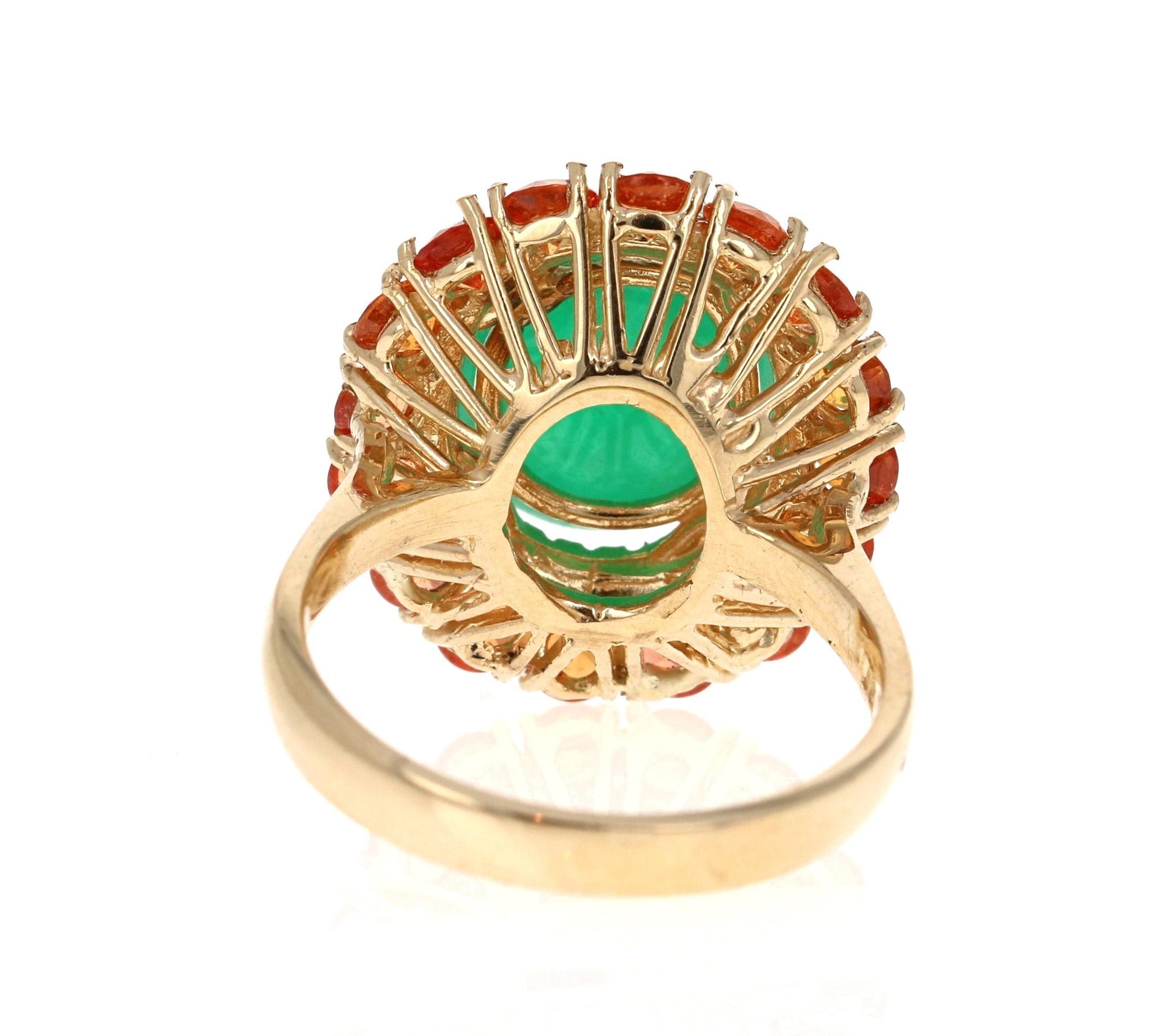 Emerald Sapphire Diamond Yellow Gold Cocktail Ring