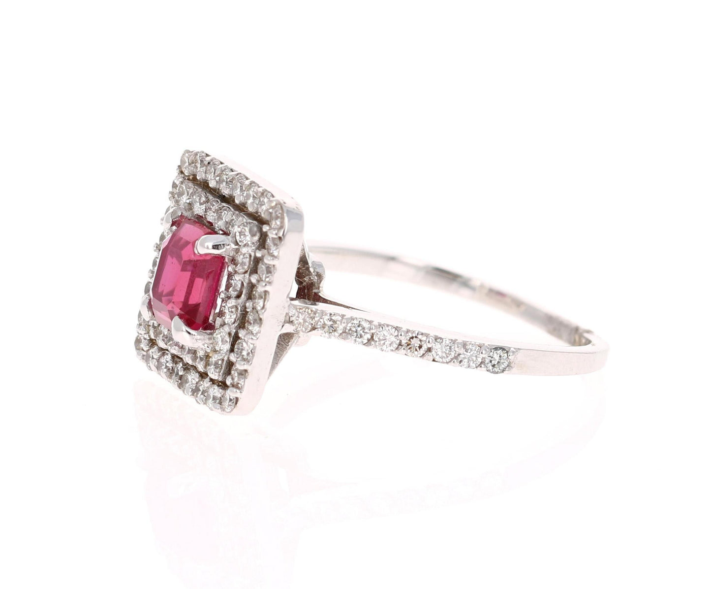 GIA Certified Ruby Diamond 18 Karat White Gold Engagement Ring by Roshe Jewels