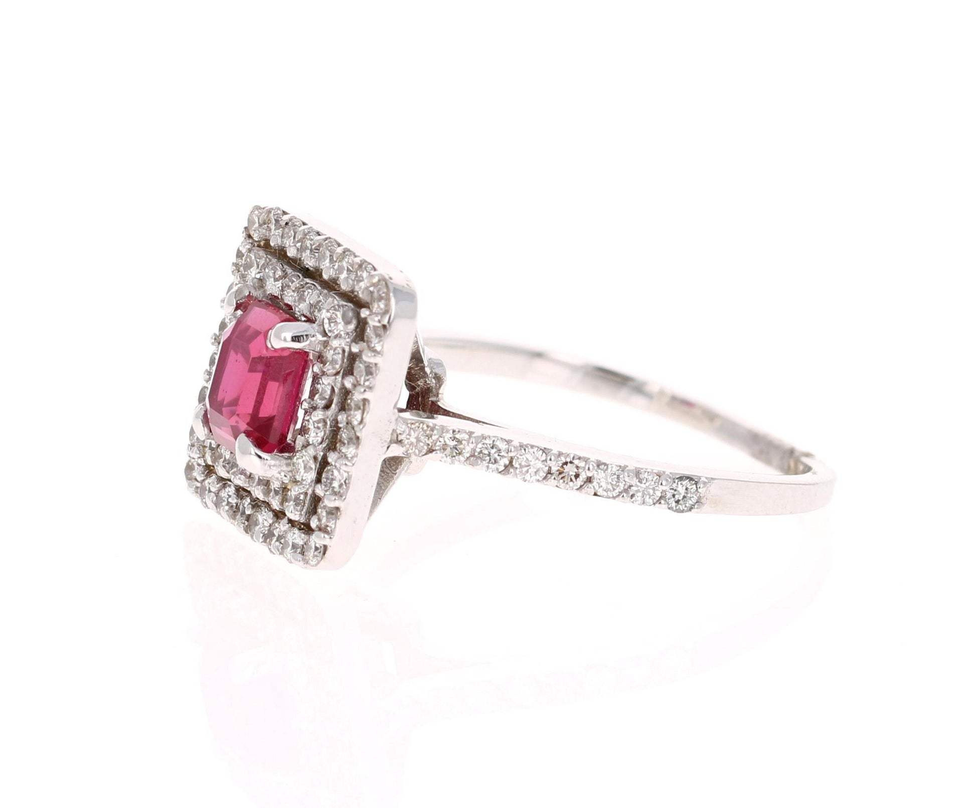 GIA Certified Ruby Diamond 18 Karat White Gold Engagement Ring by Roshe Jewels