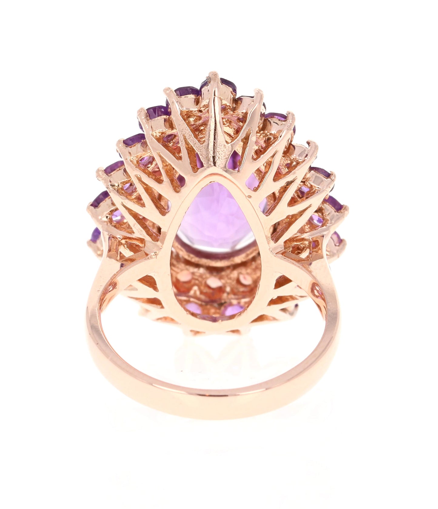 8.90 Ct Amethyst, Red Sapphire 14K Rose Gold Cocktail Ring