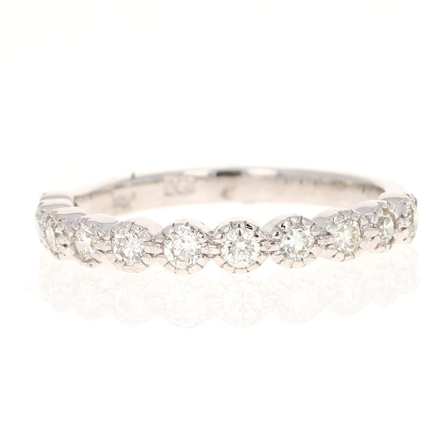 0.44 Carat Diamond 14 Karat White Gold Band