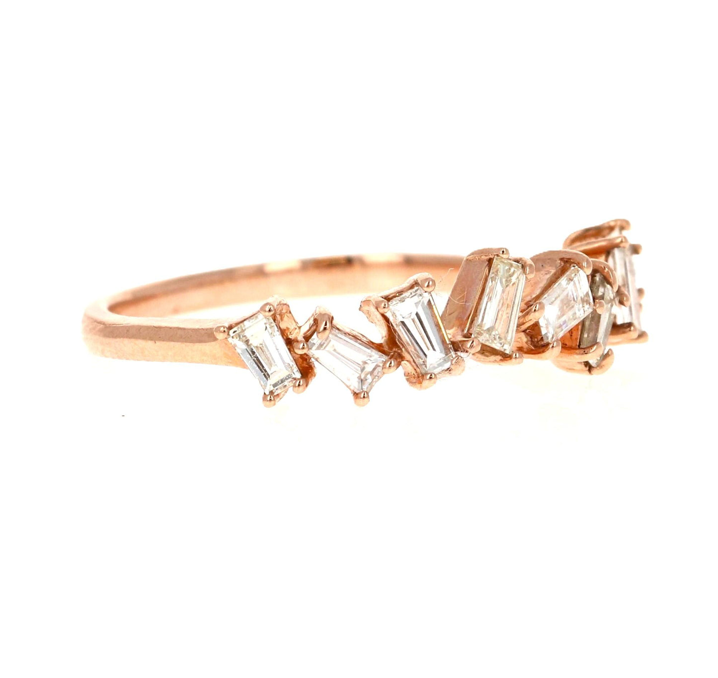 0.52 Carat Diamond 14 Karat Rose Gold Band