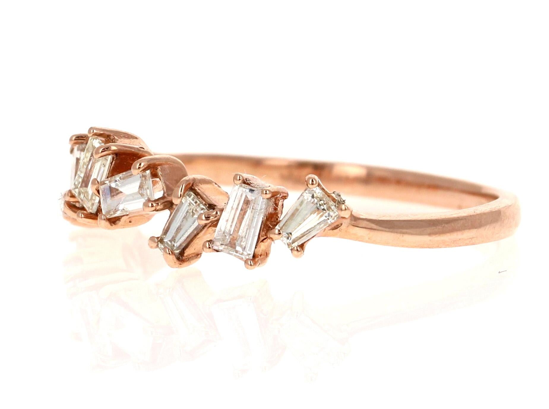 0.52 Carat Diamond 14 Karat Rose Gold Band