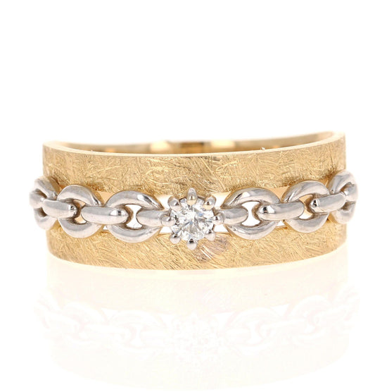 Round Cut Diamond Yellow Gold Band