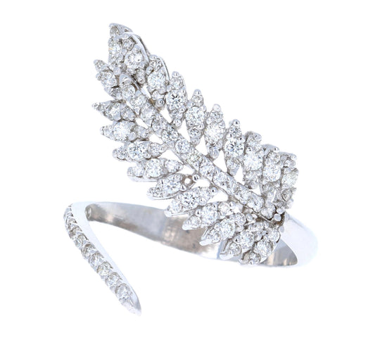 0.71 Carat Natural Diamond White Gold Cocktail Ring