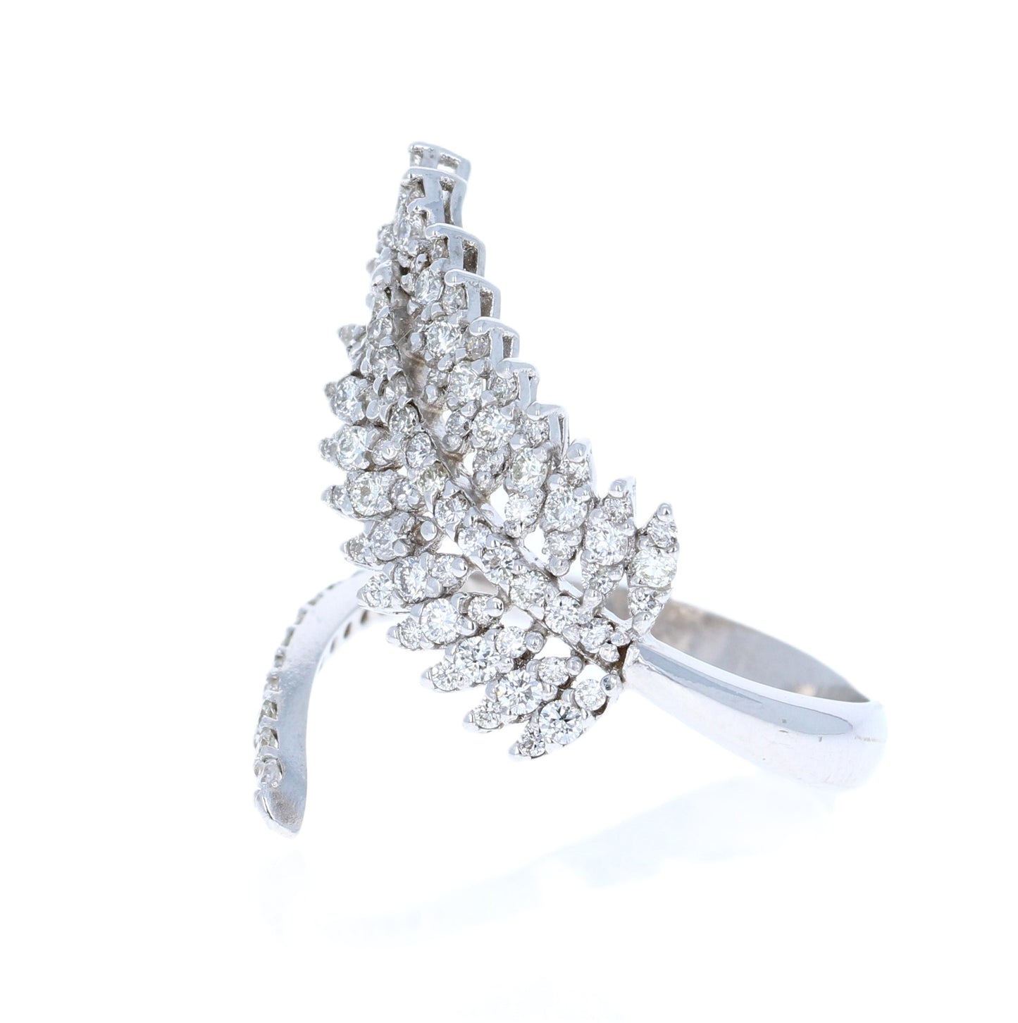 0.71 Carat Natural Diamond White Gold Cocktail Ring