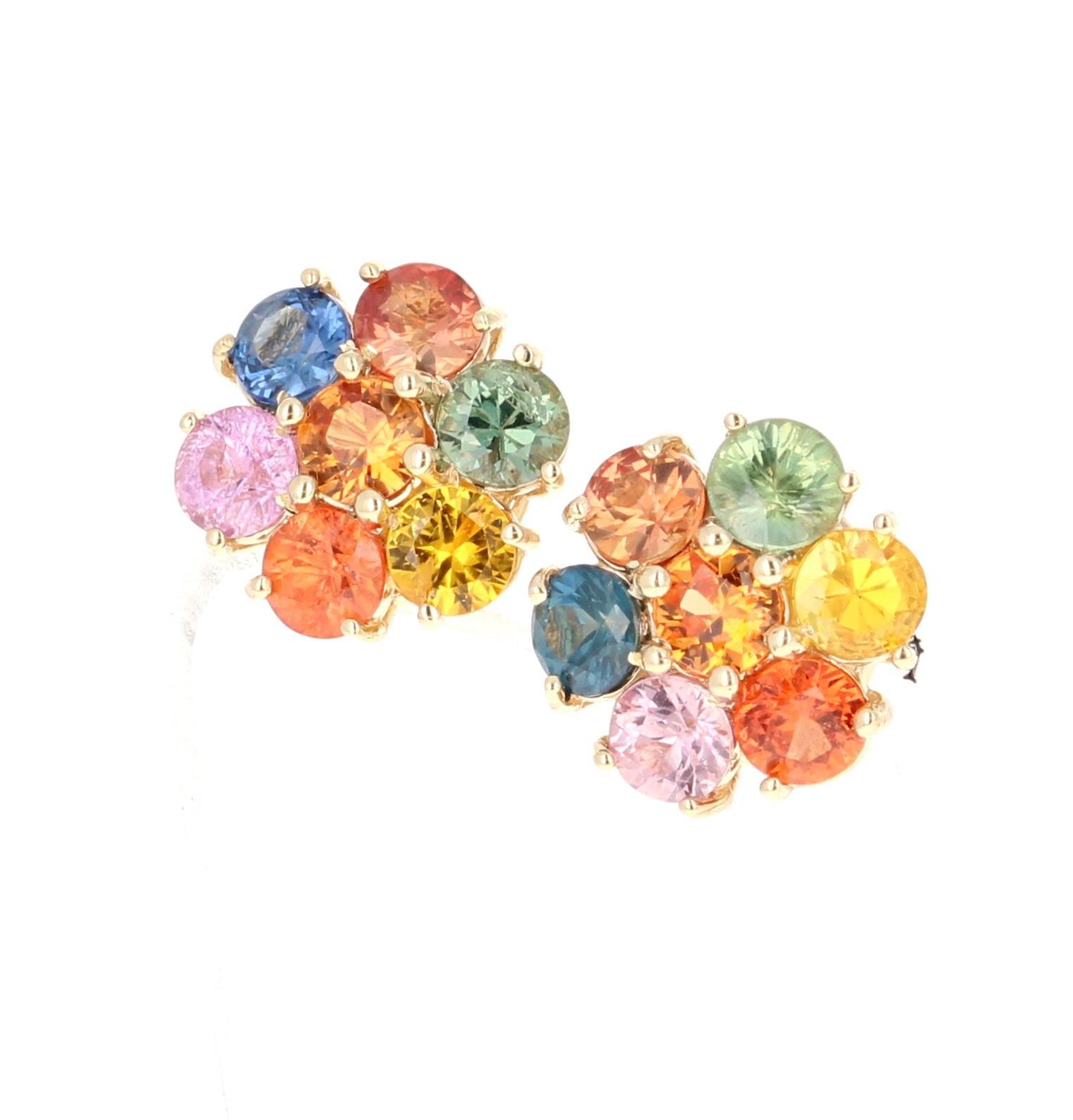 2.66 Carat Sapphire Yellow Gold Earring Studs