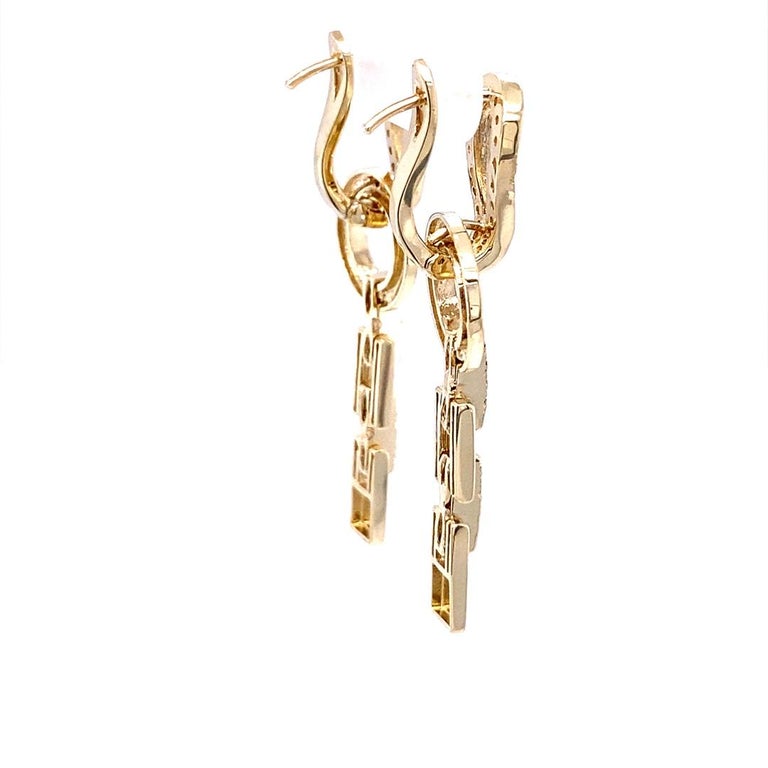 0.82 Ct Diamond 14 Karat Yellow Gold Dangle Earrings