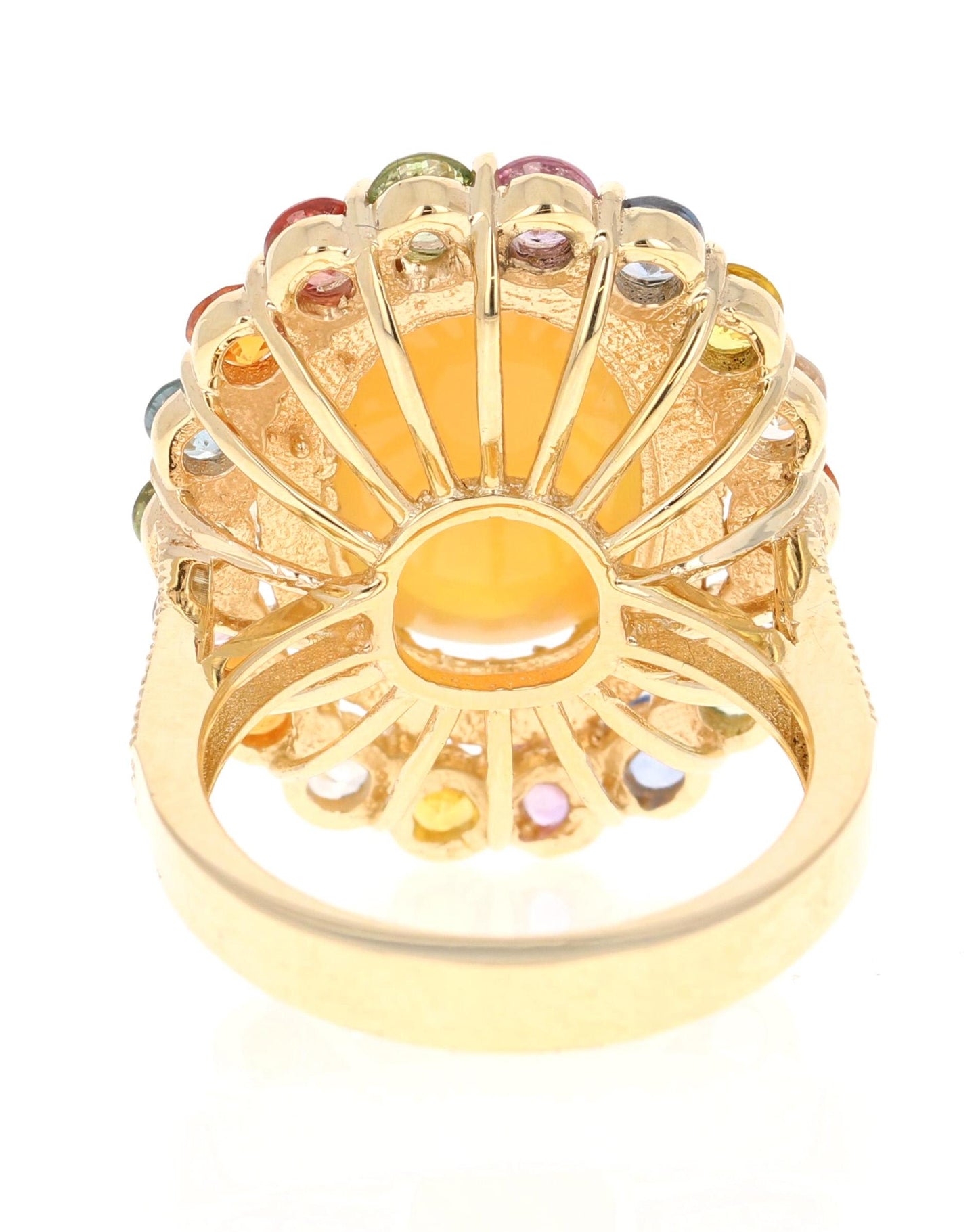 9.65 Carat Opal Sapphire Diamond Yellow Gold Cocktail Ring