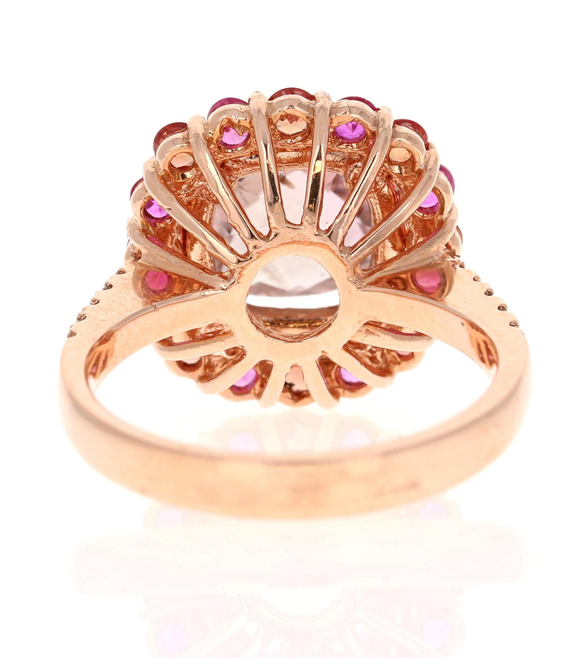 3.11 Carat Tourmaline Sapphire Diamond 14 Karat Rose Gold Cocktail Ring