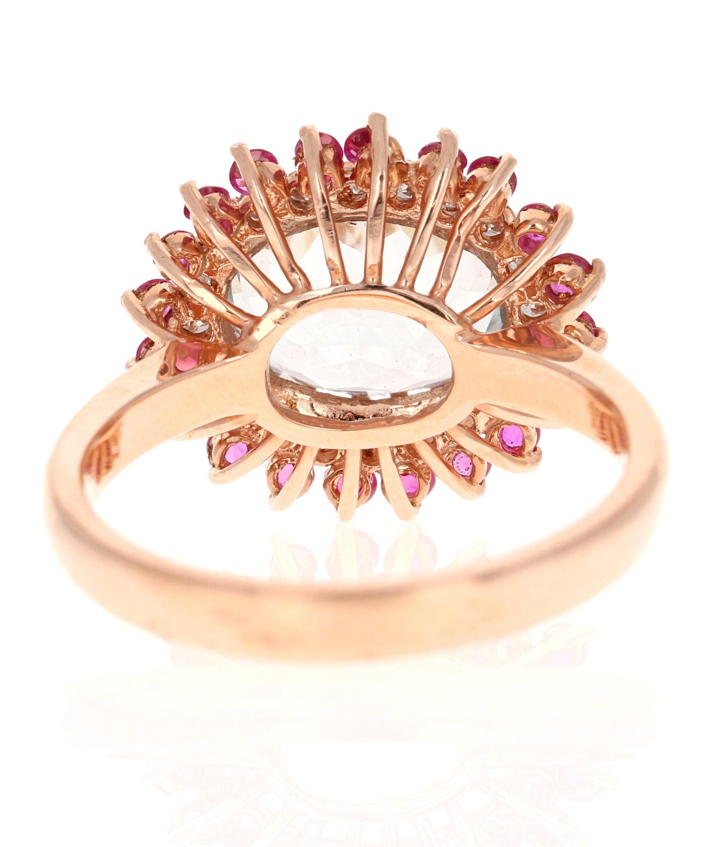 3.57 Carat Natural Tourmaline Sapphire Diamond Rose Gold Cocktail Ring