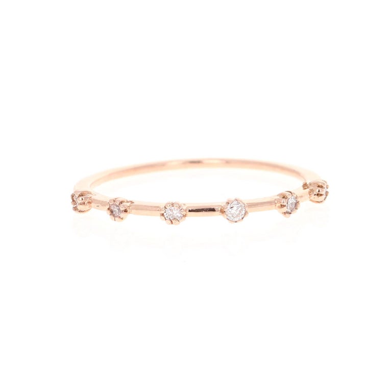 Diamond White, Rose, Yellow Gold Stackable Bands