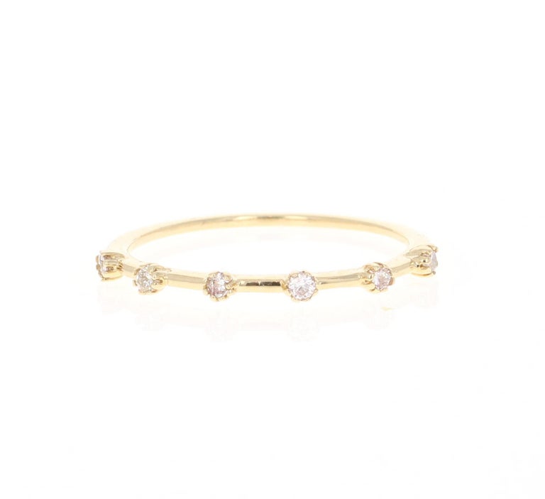 Diamond White, Rose, Yellow Gold Stackable Bands