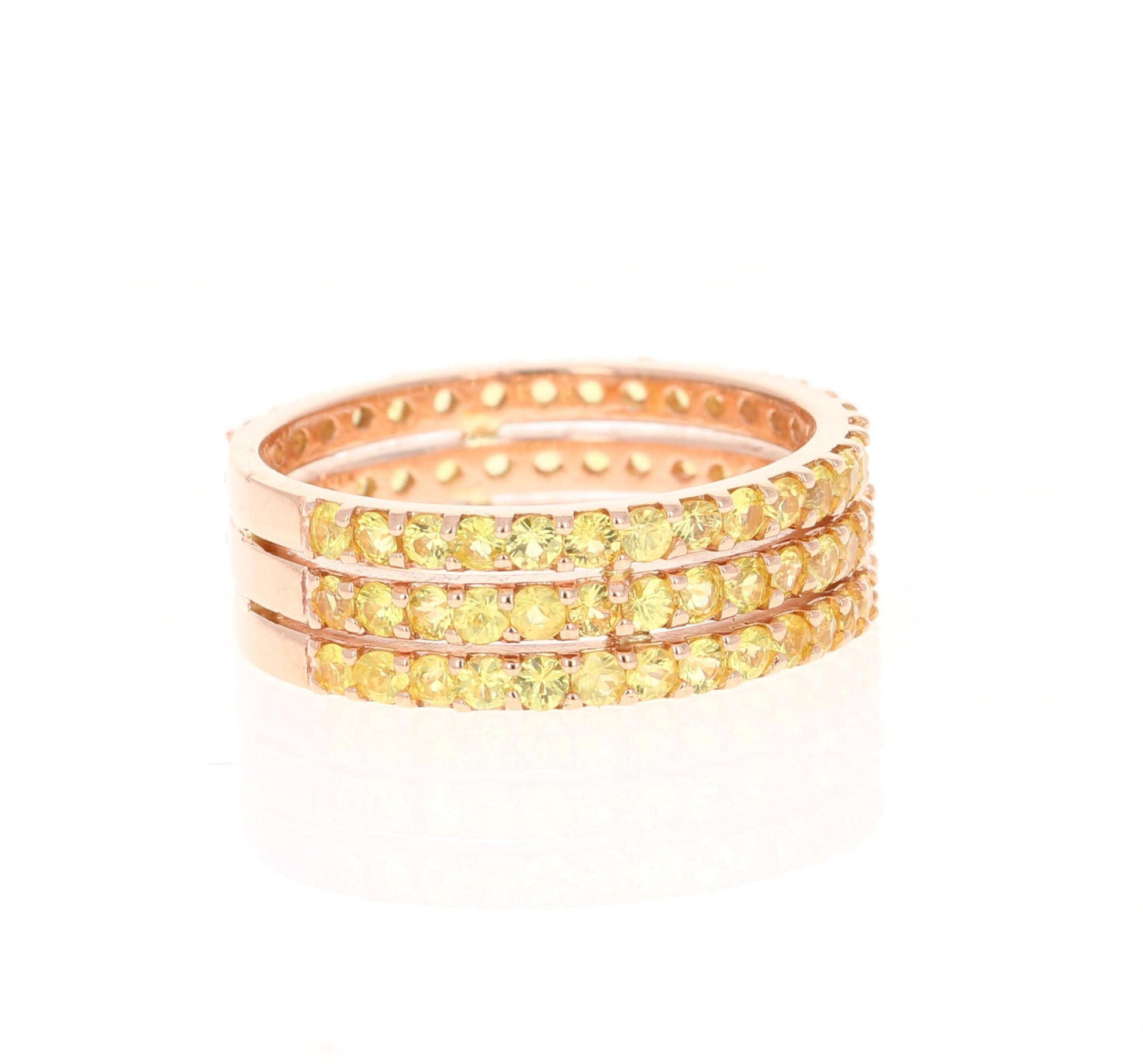 Yellow Sapphire Band 14 Karat Rose Gold by Roshe Jewels, 2.46 Carats