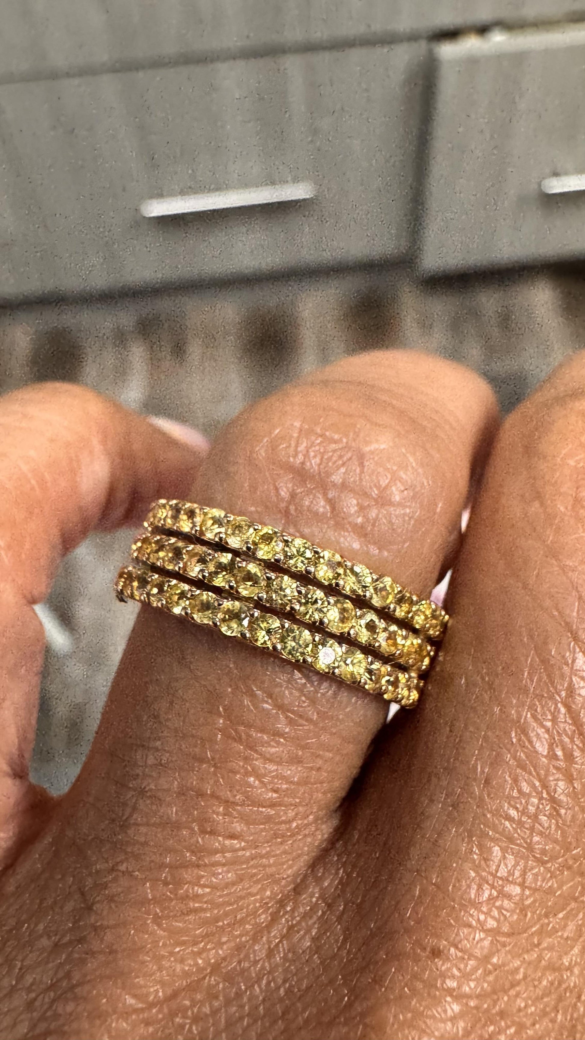 Yellow Sapphire Band 14 Karat Rose Gold by Roshe Jewels, 2.46 Carats