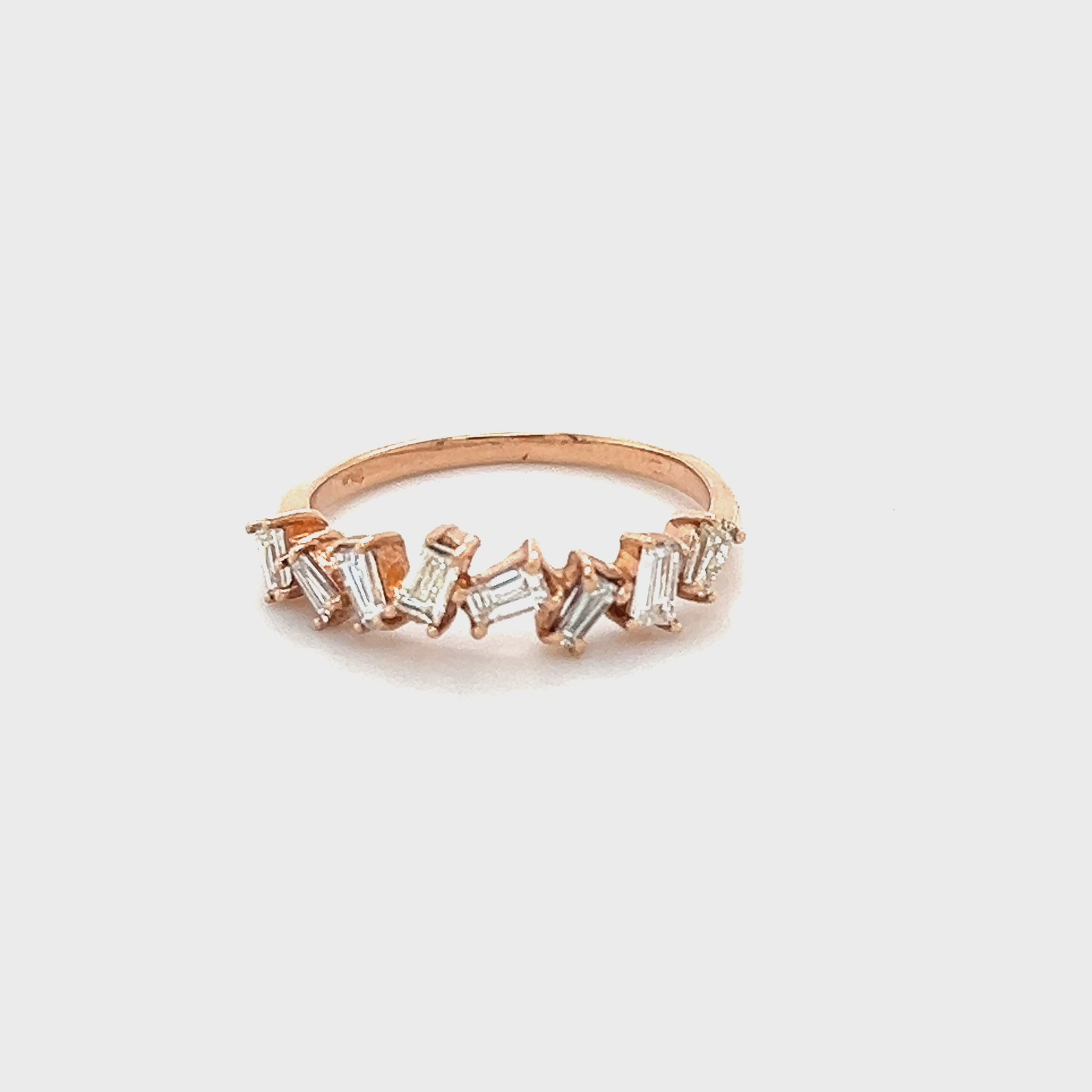 0.52 Carat Diamond 14 Karat Rose Gold Band