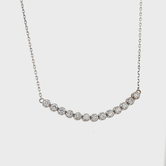 Natural Round Cut Diamond Chain Pendant White Gold