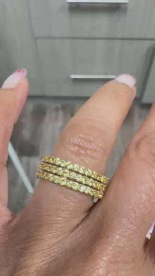 Yellow Sapphire Band 14 Karat Rose Gold by Roshe Jewels, 2.46 Carats