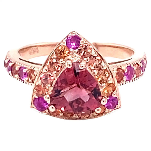 2.31 Carat Tourmaline Sapphire 14 Karat Rose Gold Cocktail Ring