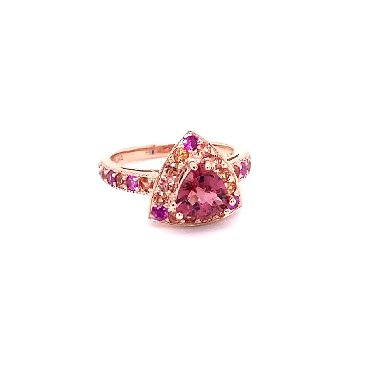 2.31 Carat Tourmaline Sapphire 14 Karat Rose Gold Cocktail Ring