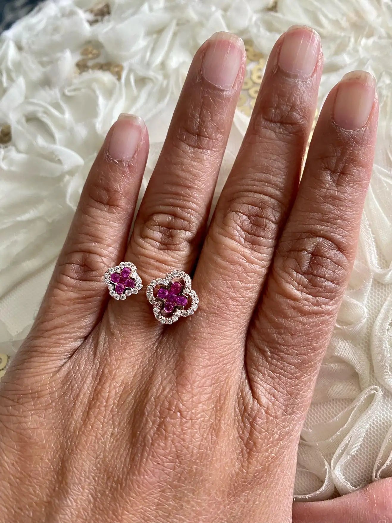 Pink Sapphire Diamond 14 Karat Rose Gold Ring